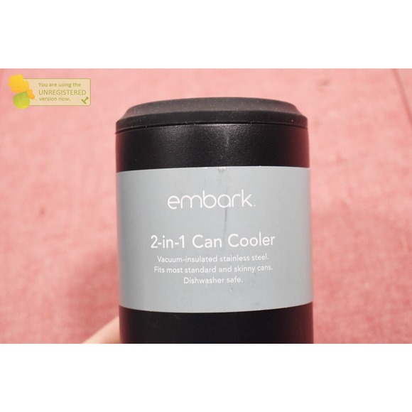Embark 12oz Stainless Steel 2-in-1 Can Cooler Black - Picture 2 of 5